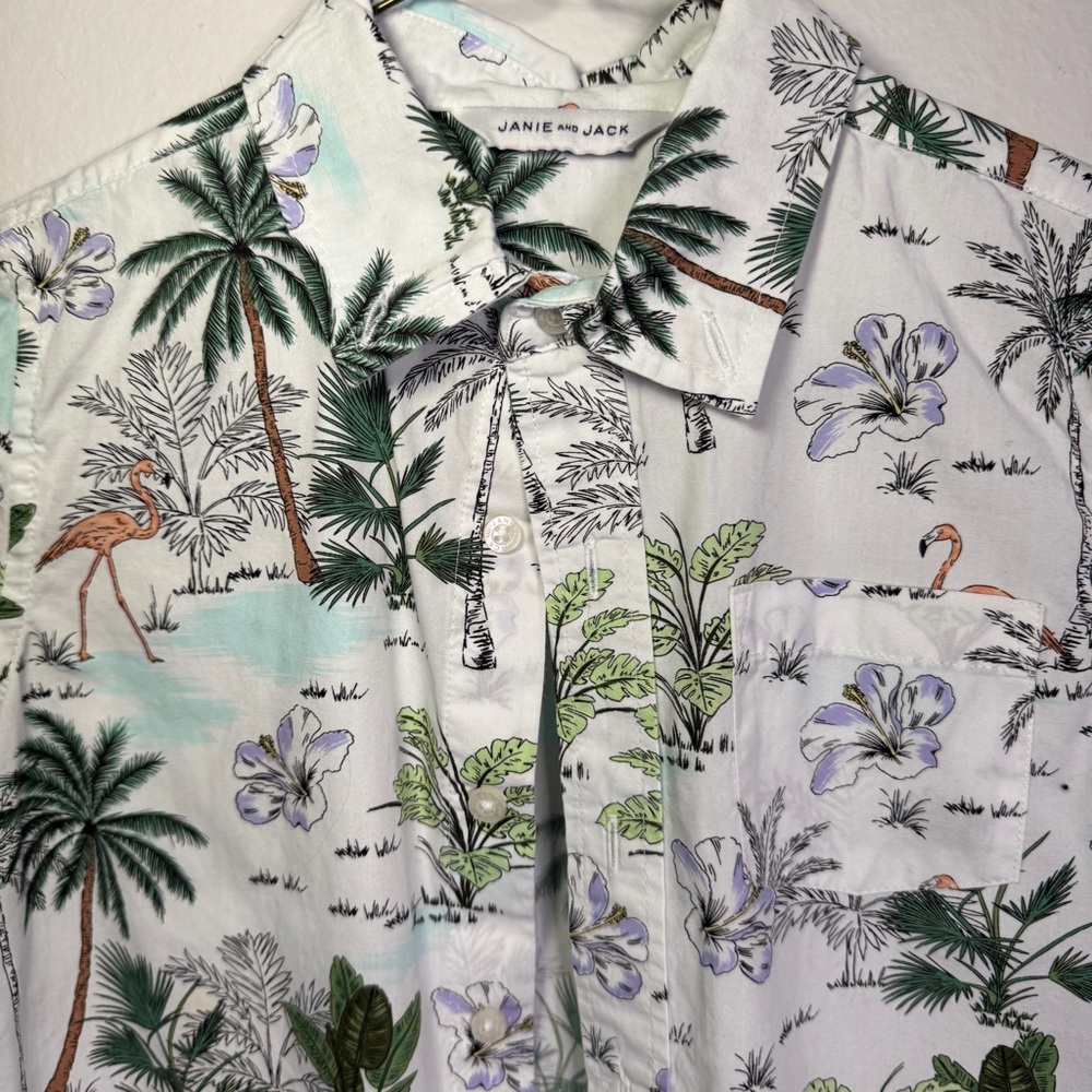 Janie and Jack Palm Print Boys Shirt - Picture 3 of 3